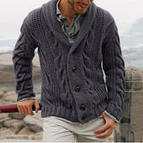 Fashion Lapel Men's Winter Knitted Sweater