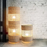 Retro Hand-woven Rattan Floor Lamp