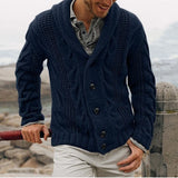 Fashion Lapel Men's Winter Knitted Sweater