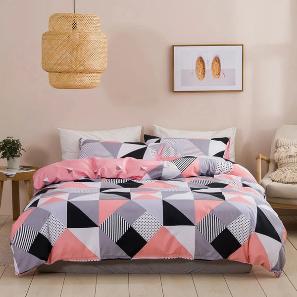 Soft and Comfortable Geometric Print Queen Bedding Set