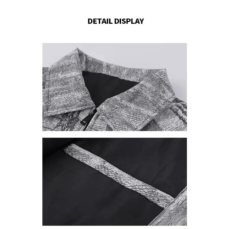 Male paint printing silk vintage jacket