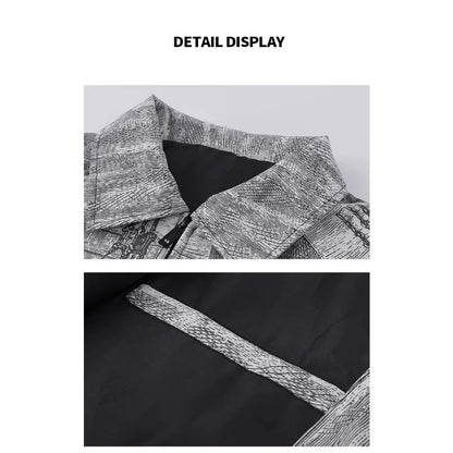 Male paint printing silk vintage jacket