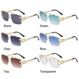 Retro Cheetah Decoration Rimless Sunglasses