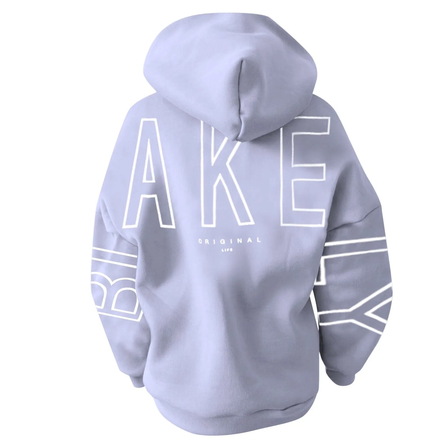 Women's letter printed long sleeved hooded pullover