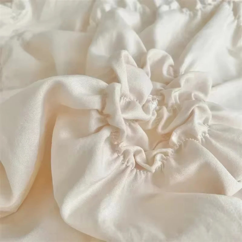 Elegant 3D Twist Flowers King Size Bedding Set