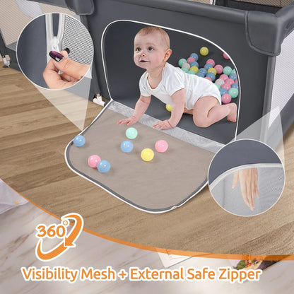 Breathable mesh kid’s fence with anti-collision foam
