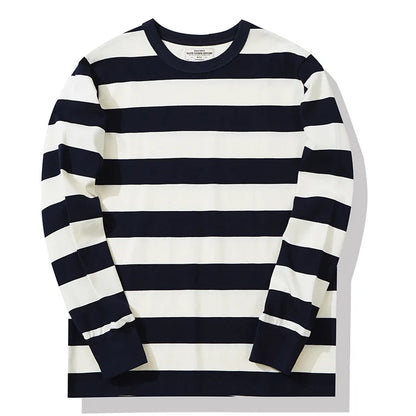 Polyester vintage striped long sleeve t-shirt