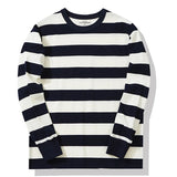 Polyester Vintage Striped Long Sleeve T-Shirt