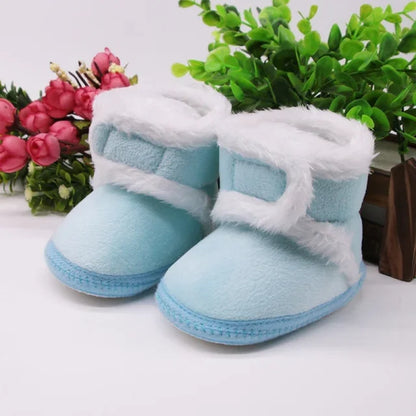 Soft sole fur snow boots