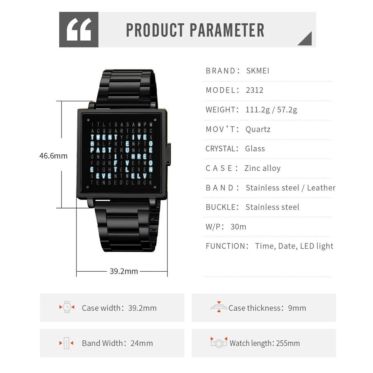 Waterproof LED Light Outdoor Digital Watch