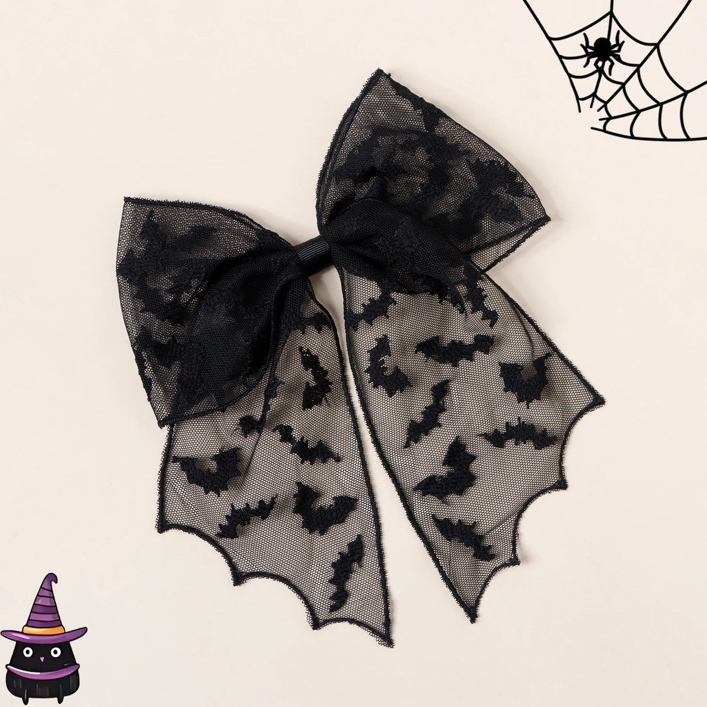 Halloween Bat Bow Hair Clip