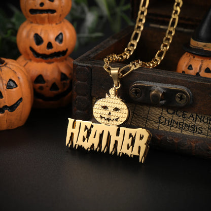Halloween Double Layer Nameplate Necklace