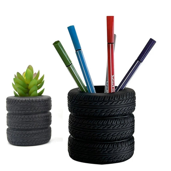 Tire Shaped Planter Pencil Pen Holder