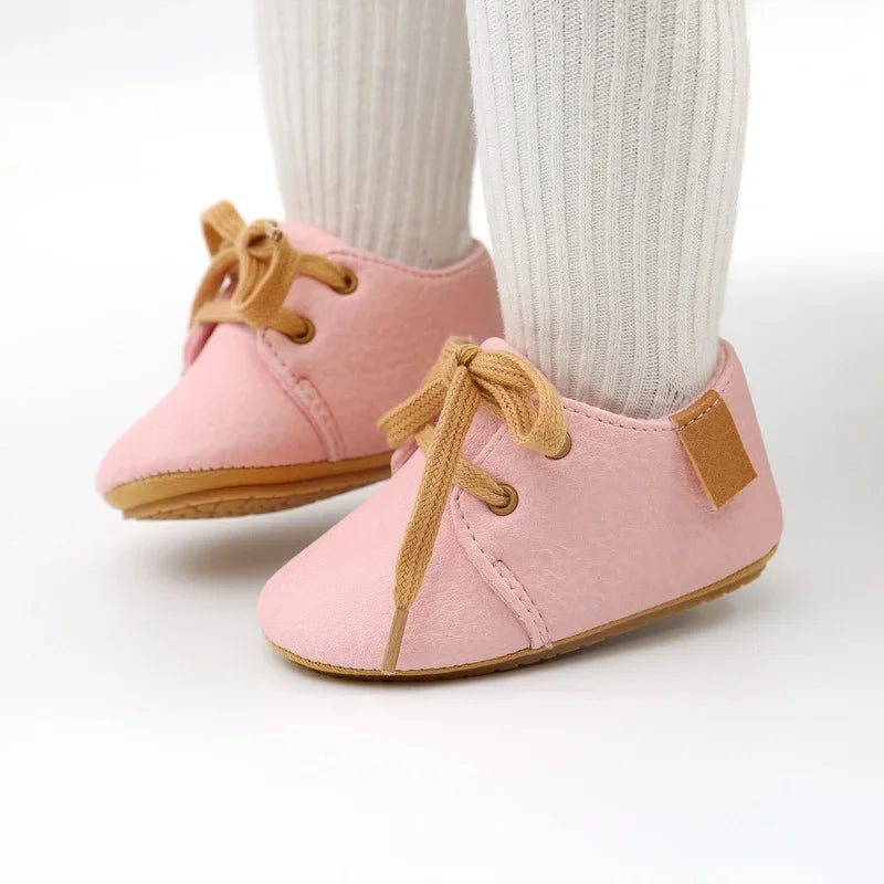 Solid leather non-slip sole baby shoes
