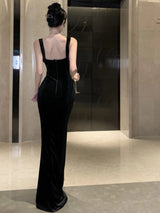 Elegant Velvet Long Dress