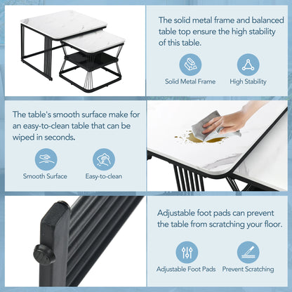 Square coffee table set for living room