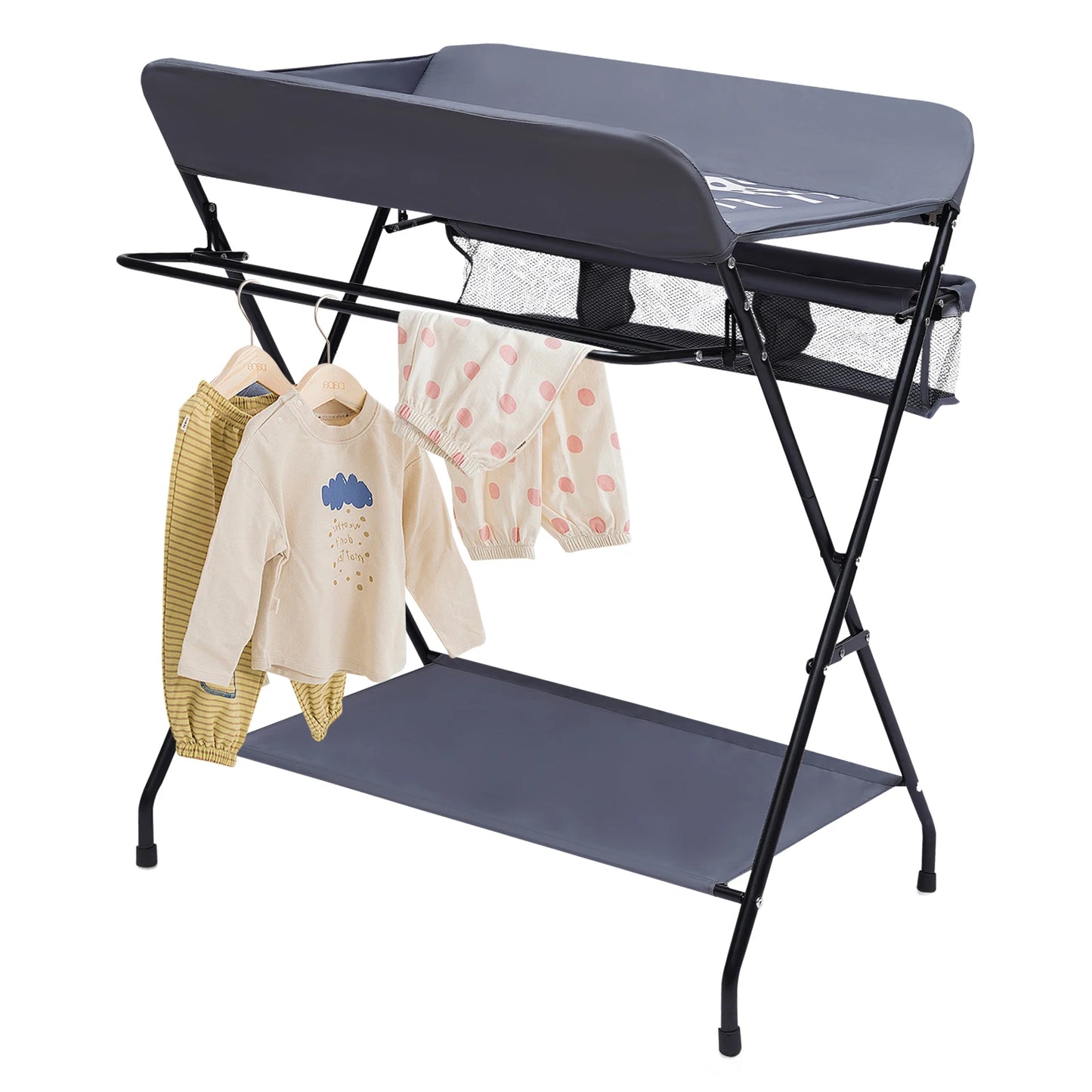 Folding Infant Diaper Nursery Organizer Changer Unit