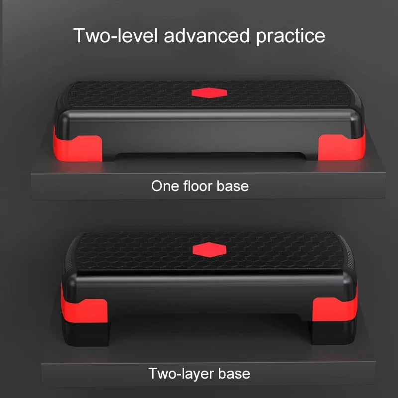 Adjustable aerobic step gym platform exercise board
