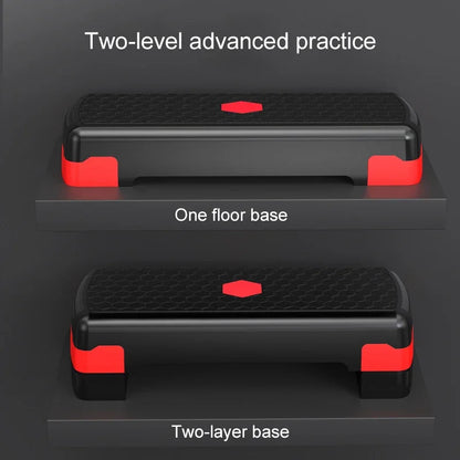 Adjustable aerobic step gym platform exercise board