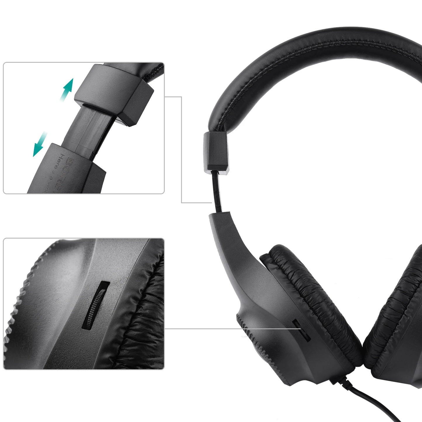 Wired stereo monitor headphones
