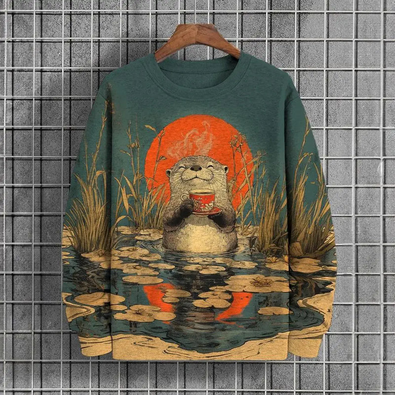 Japanese 3D Printed Casual Hoody Sweatshirt
