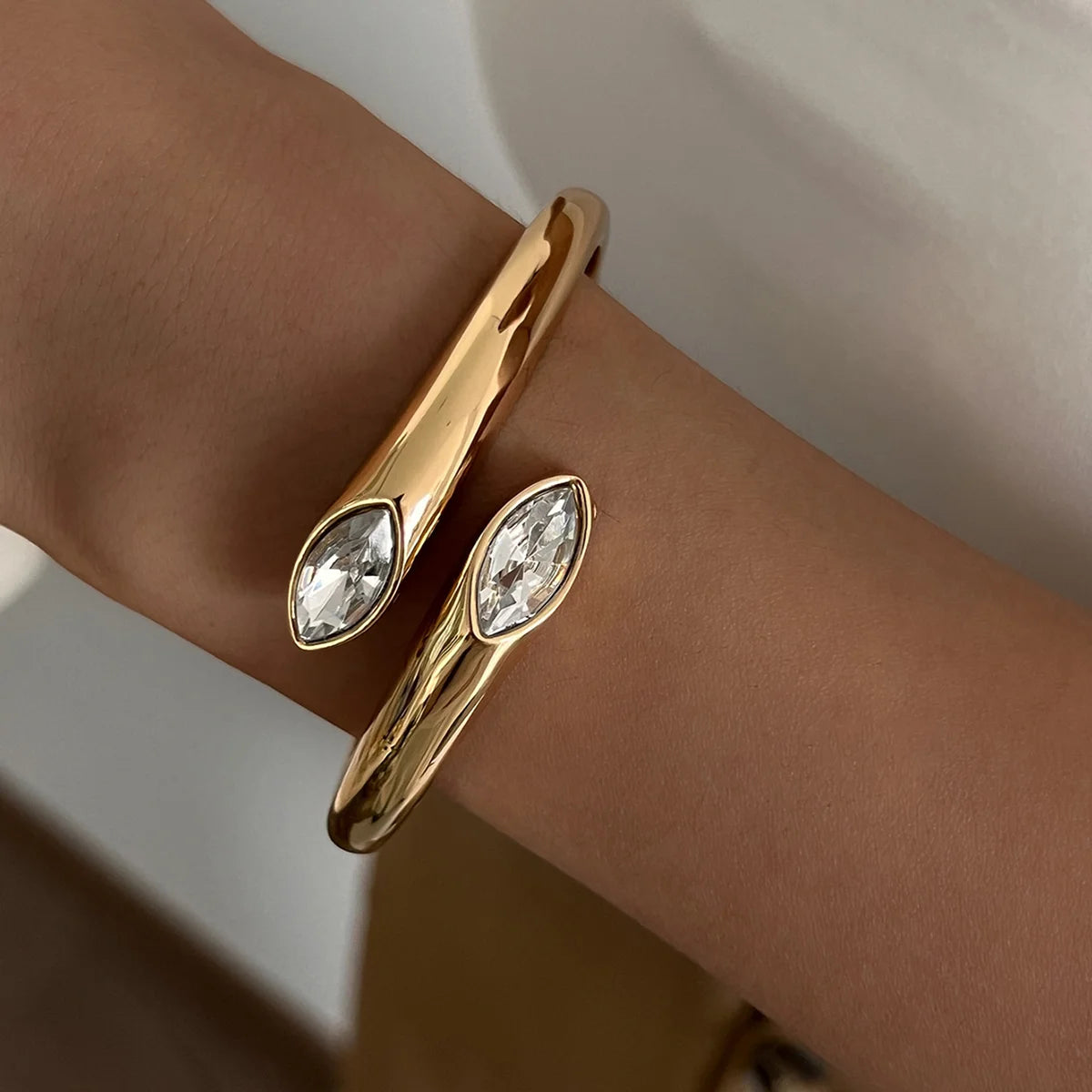 Geometric Snake Shaped Open Bangles