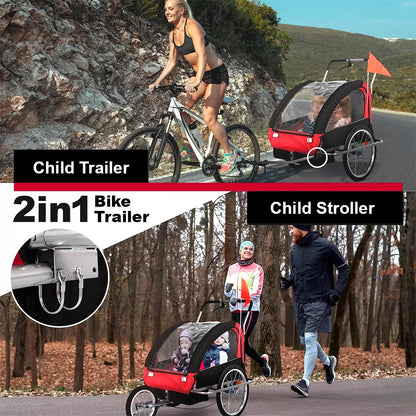 Foldable children's bicycle trailer