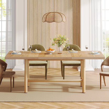 Rectangular dining table with metal legs
