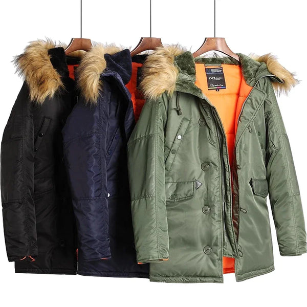 Plus Size Fur Hood Long Waterproof Windproof Coat