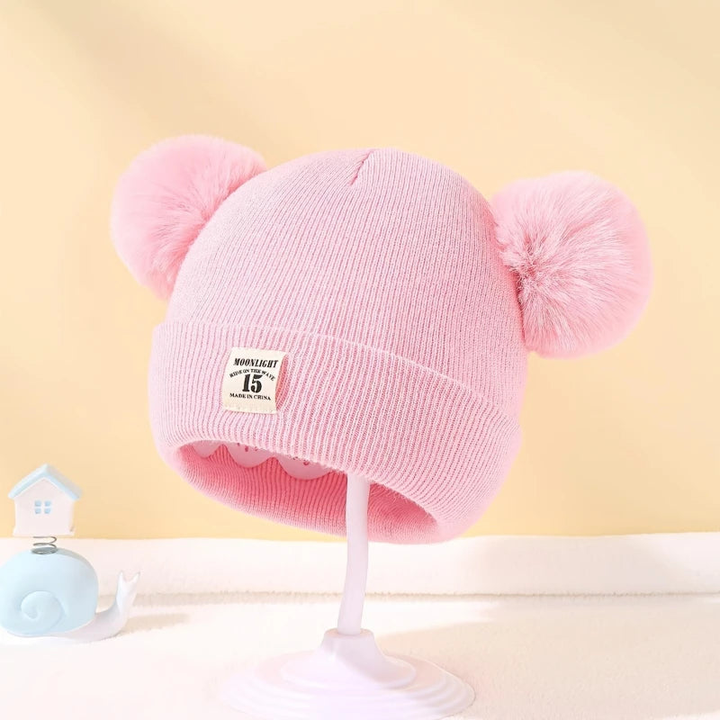 Baby Warm Knitted Hats with Pom