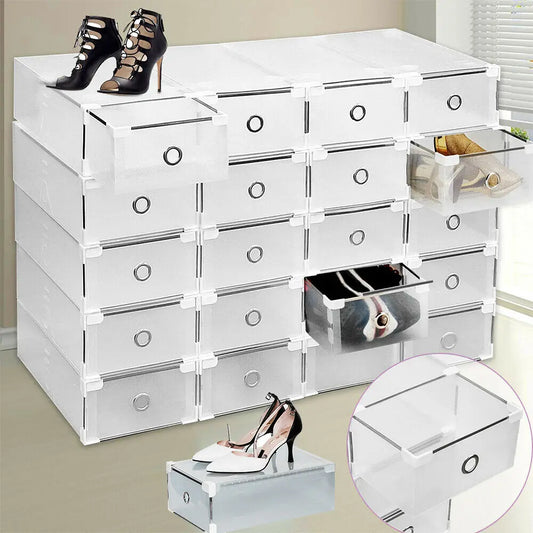 Set of 20 Clear Shoe Boxes