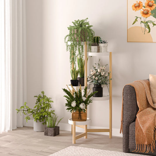 Corner potted flower display shelf