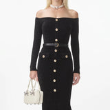 Knitted Single Breasted Corset Dress