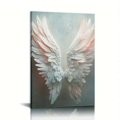 Canvas painting with wooden frame wall art