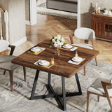 Square Dining Table with Metal Base