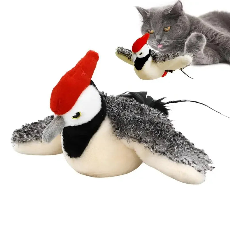 Woodpecker with sound rechargeable cat toy