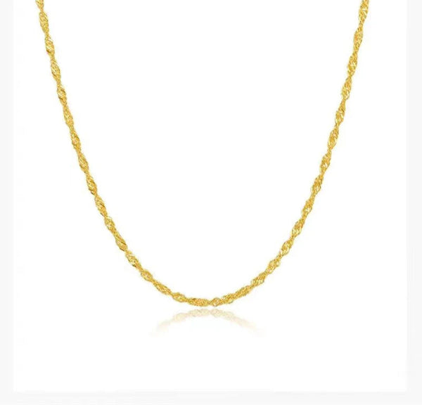 Original 18k Wave Chains Gold Necklaces