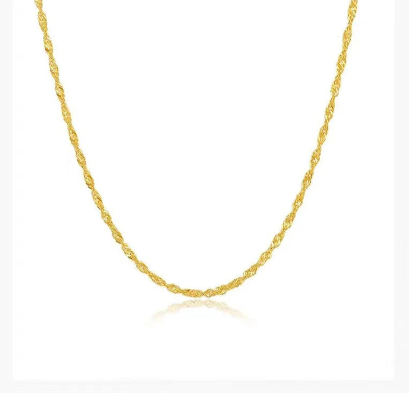 Original 18k Wave Chains Gold Necklaces