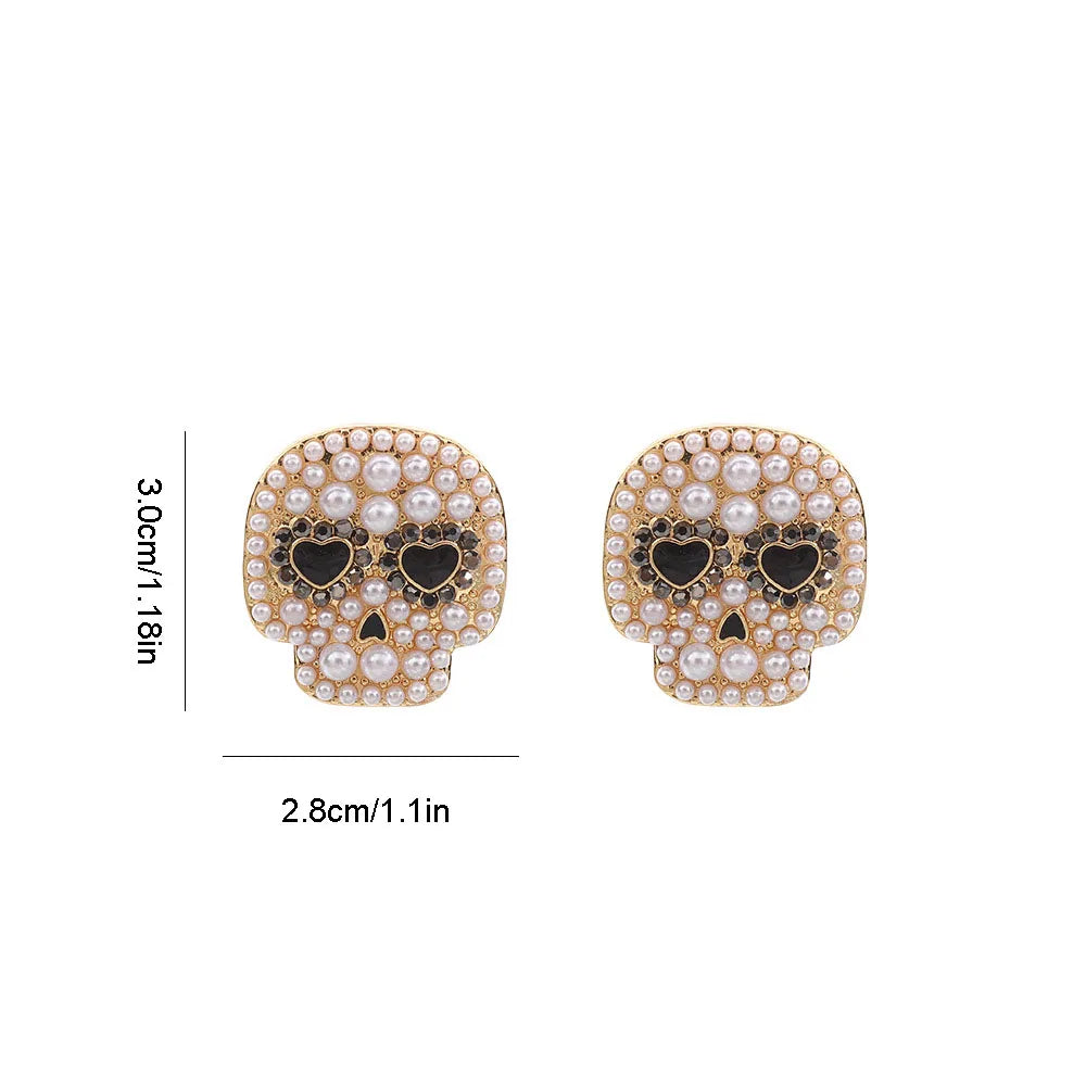 Creative Micro inlaid Pearl Halloween Earrings