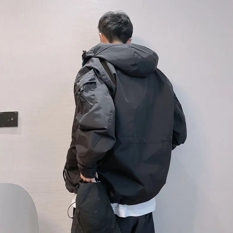 Winter retro multi-pocket waterproof jacket