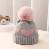 Toddler's Winter Warm Soft Bobble Pom Knitted Hat