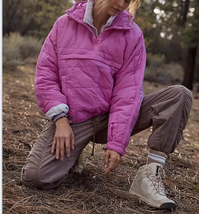Hooded full sleeve loose casual coat