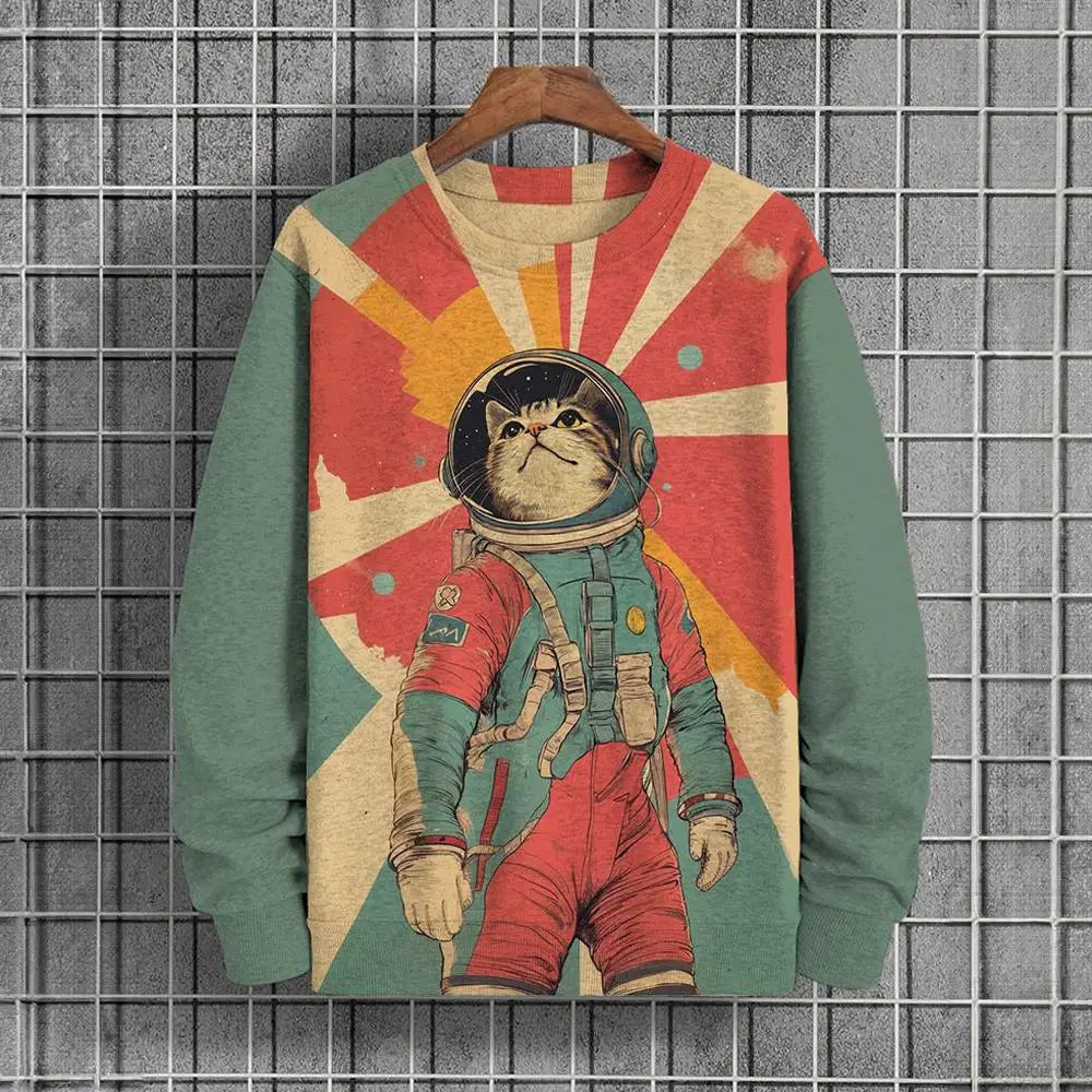 Japanese 3d printed casual hoody sweatshirt