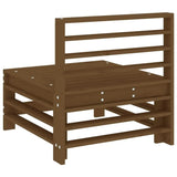 Set of 2 Pine Wood Middle Sofas for Garden