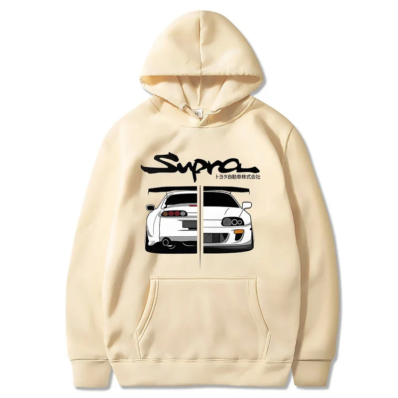 Manga Print Loose Long Sleeve Hoodie