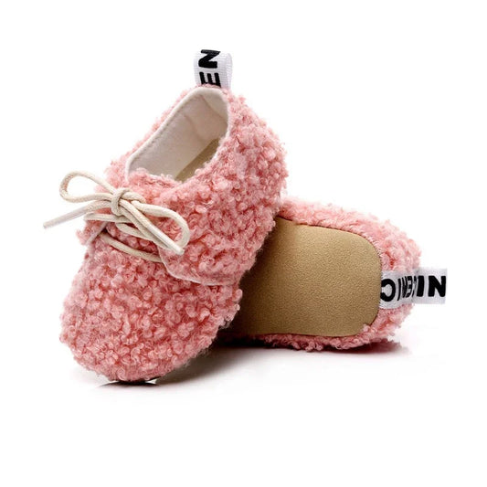 Plus velvet soft sole lace-up cotton shoes