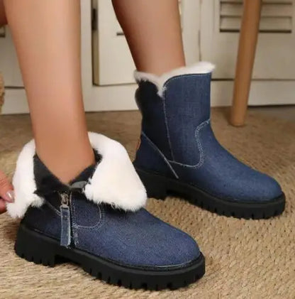 Women's winter fleece warm snow boot