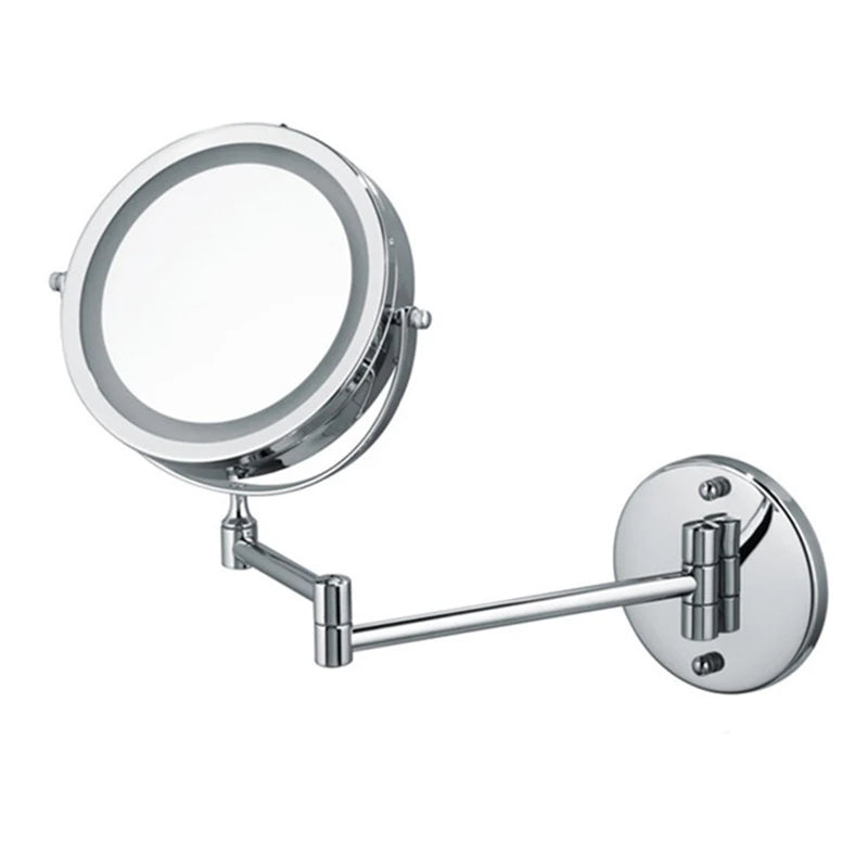 Wall mounted bathroom mirror with led light