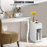 Slim Bedside Table with Shelf &Drawer