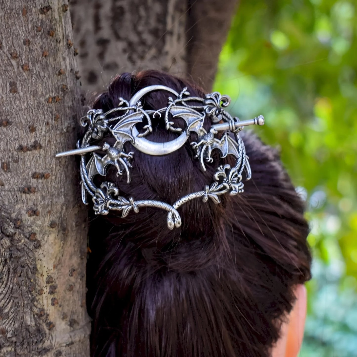 Retro Vampire Bat Halloween Hairpin